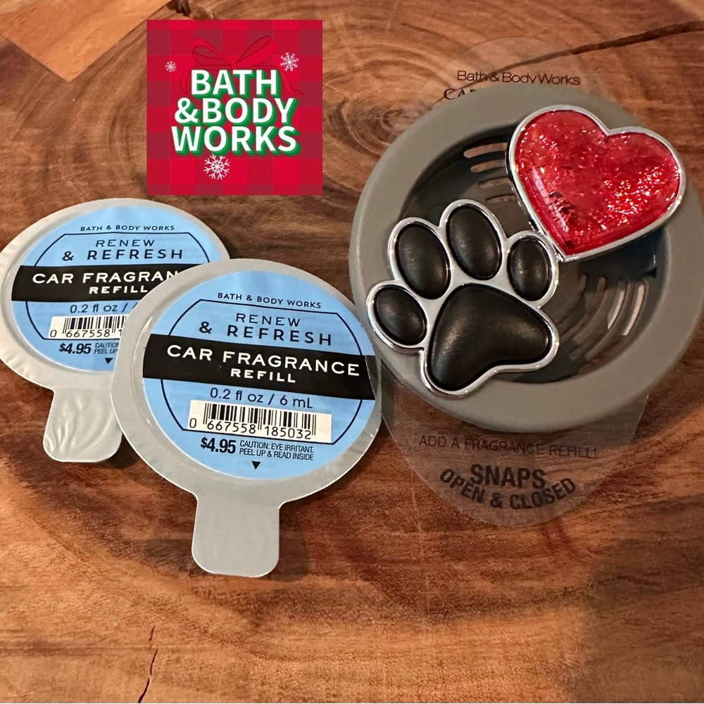 B&BW Heart & Paw Print Car fragrance plug
